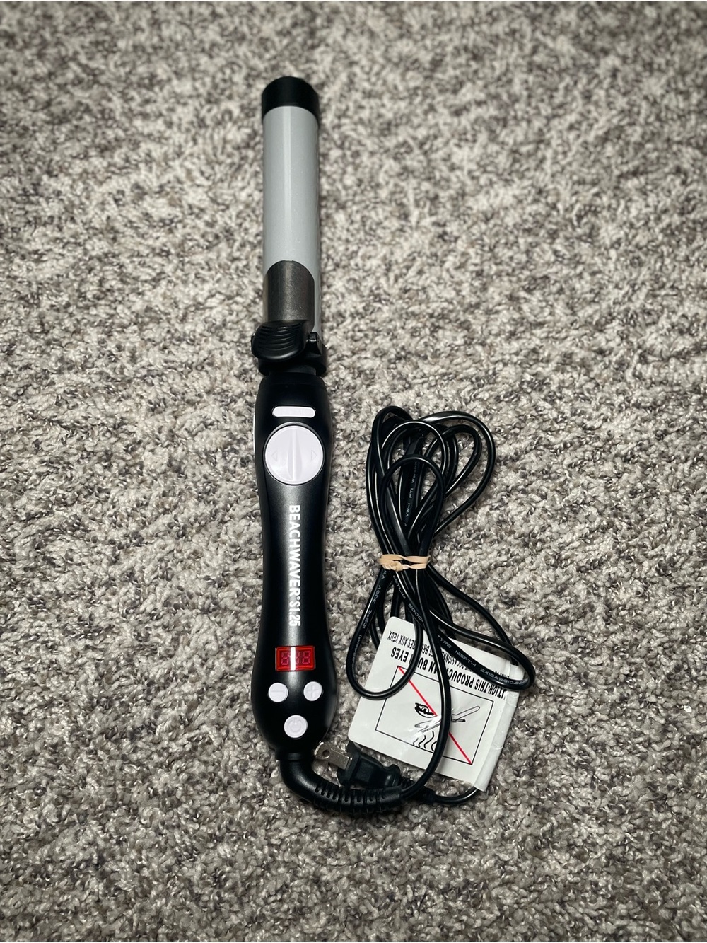 The Beachwaver S1.25 Ceramic Rotating Curling Iron Black Silver